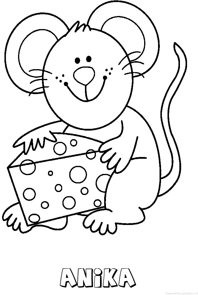 Anika muis kaas kleurplaat