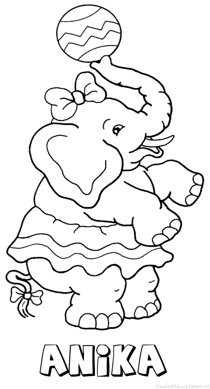 Anika olifant kleurplaat