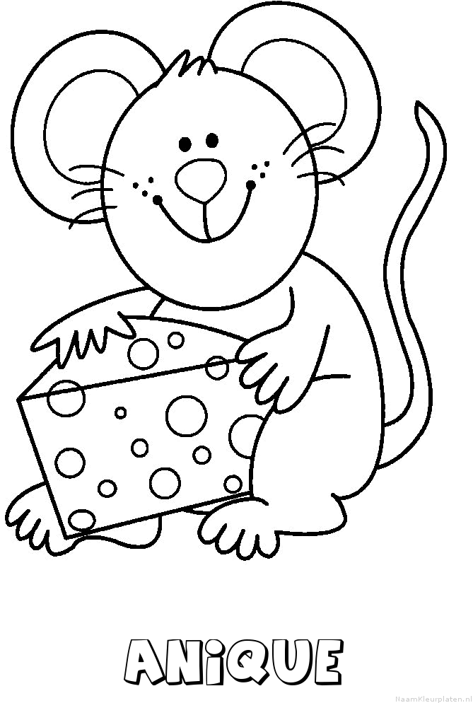 Anique muis kaas kleurplaat