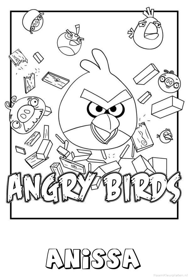 Anissa angry birds kleurplaat