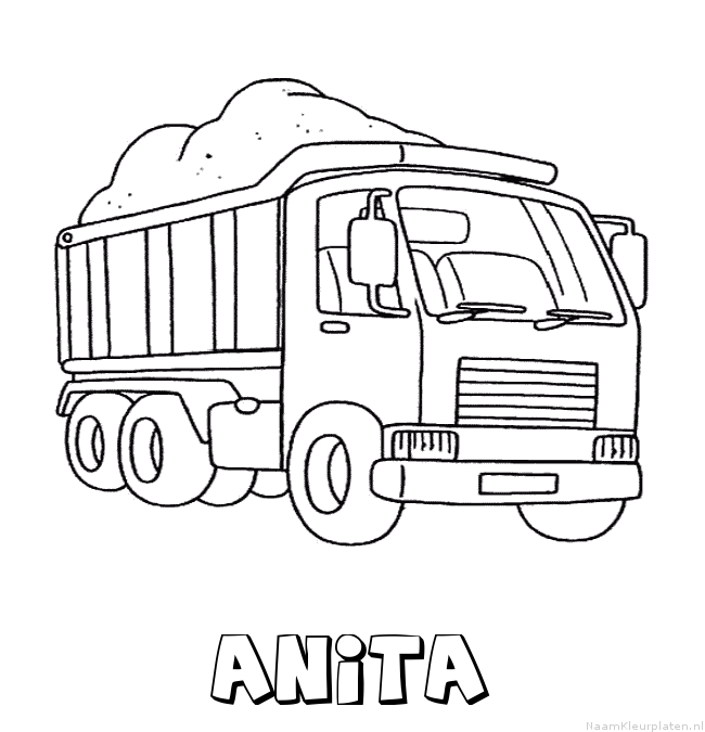 Anita vrachtwagen kleurplaat