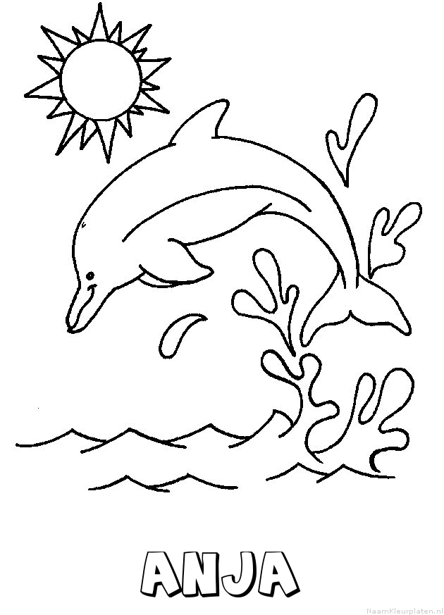 Anja dolfijn kleurplaat