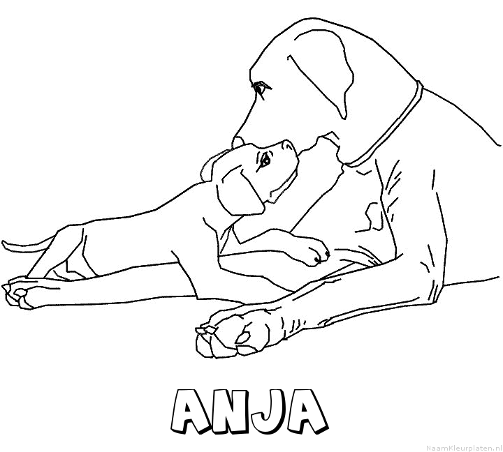 Anja hond puppy kleurplaat