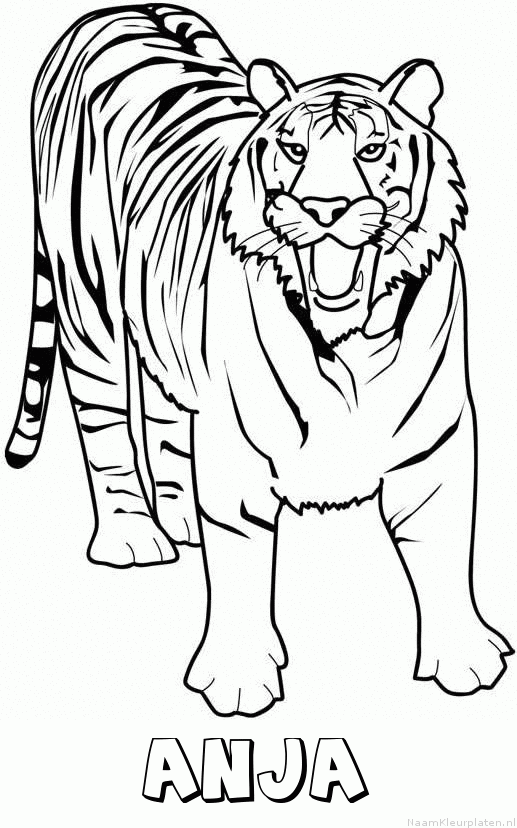 Anja tijger 2 kleurplaat