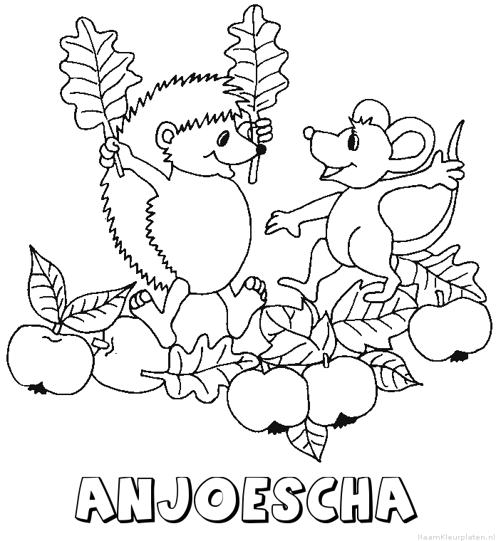 Anjoescha egel kleurplaat