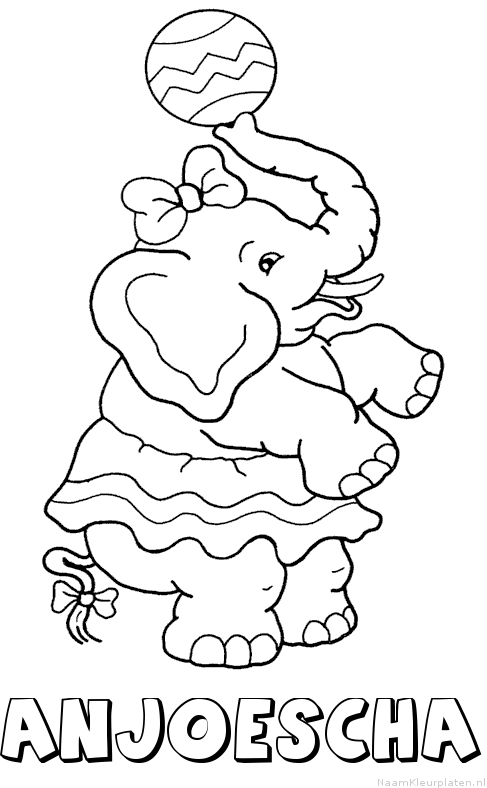 Anjoescha olifant kleurplaat