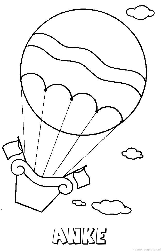 Anke luchtballon kleurplaat