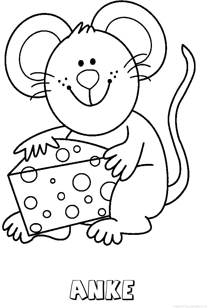 Anke muis kaas kleurplaat