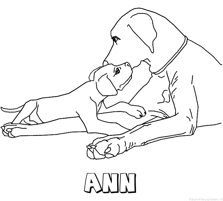 Ann hond puppy kleurplaat