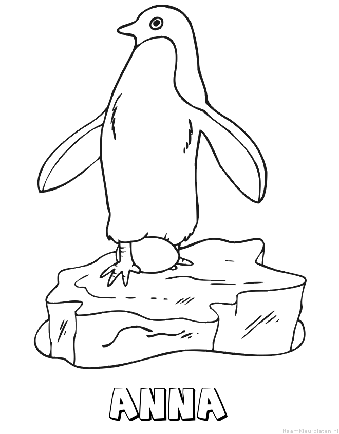 Anna pinguin kleurplaat