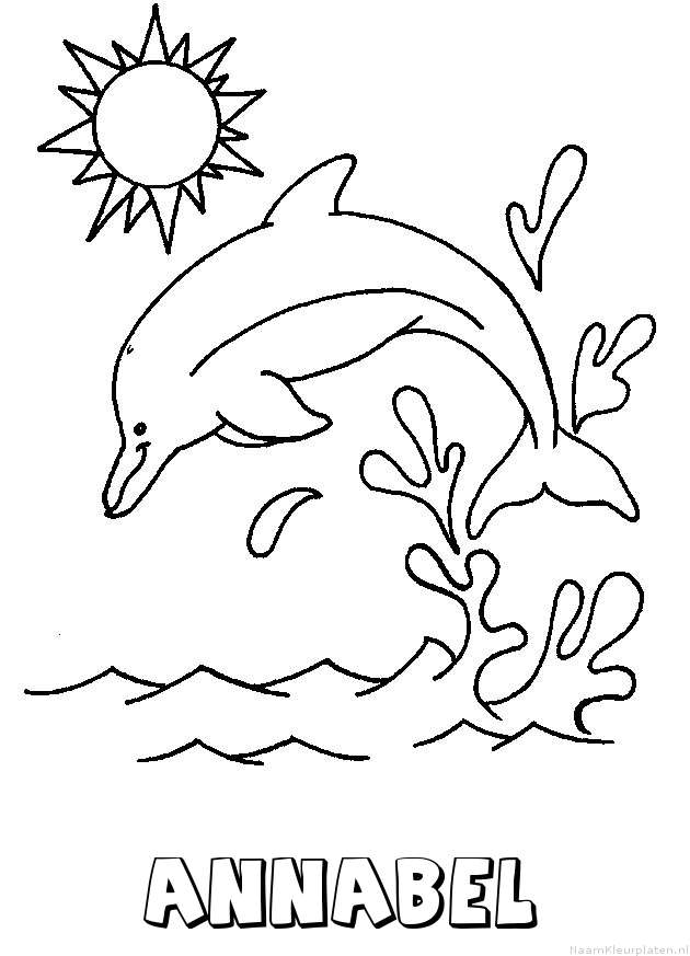 Annabel dolfijn kleurplaat