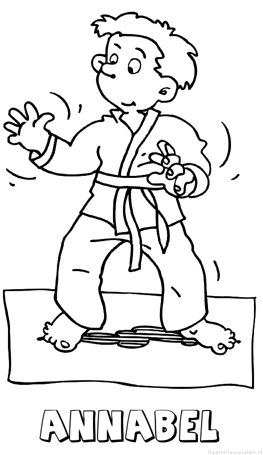 Annabel judo kleurplaat