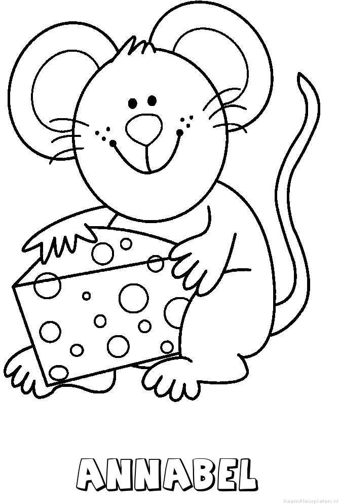 Annabel muis kaas kleurplaat