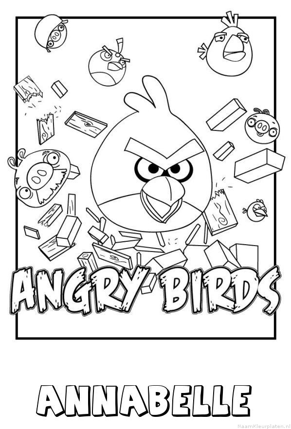 Annabelle angry birds kleurplaat