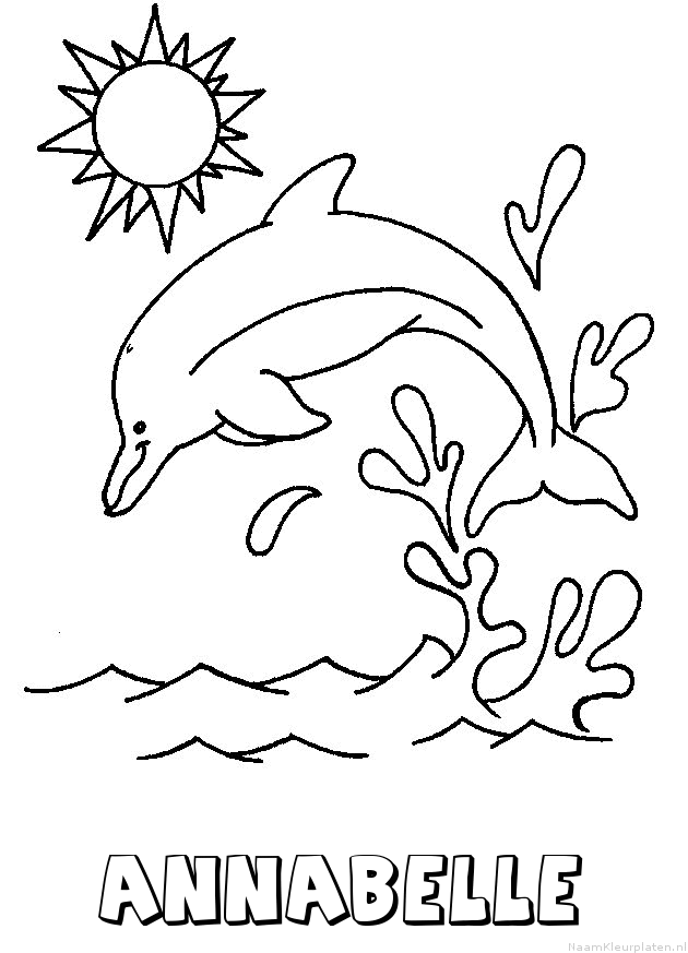 Annabelle dolfijn kleurplaat