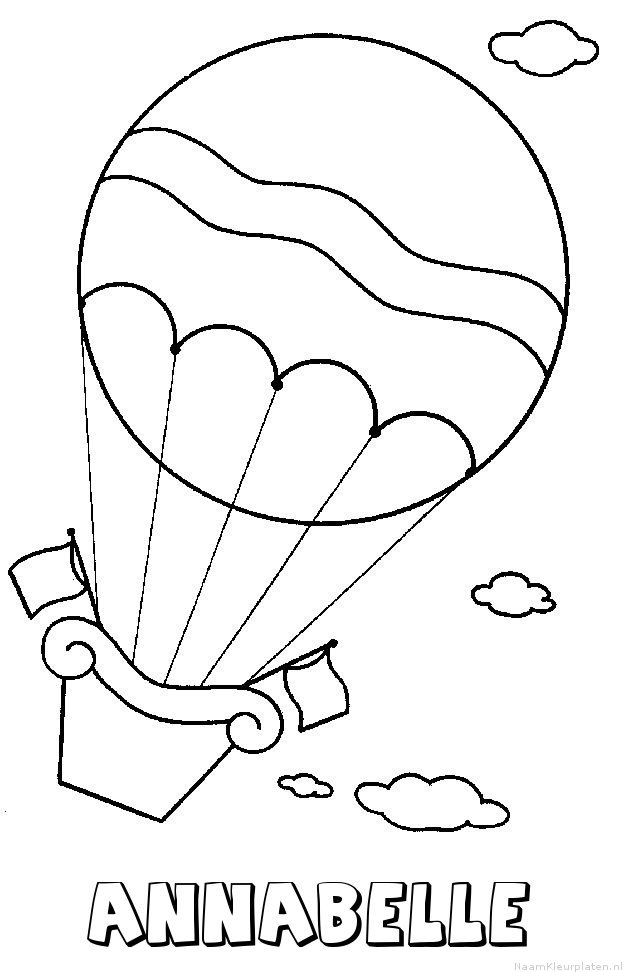 Annabelle luchtballon kleurplaat