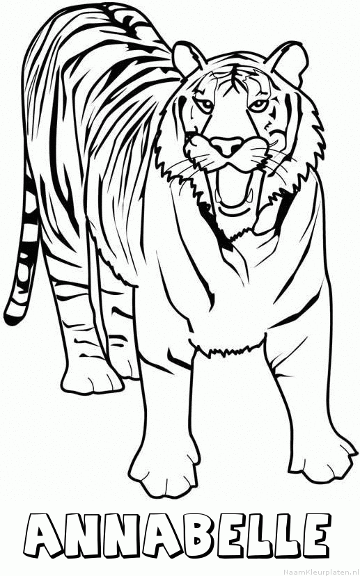 Annabelle tijger 2 kleurplaat