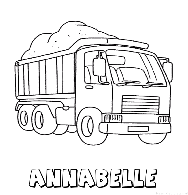 Annabelle vrachtwagen kleurplaat