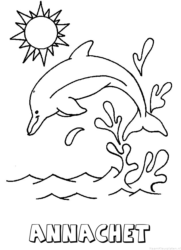 Annachet dolfijn kleurplaat