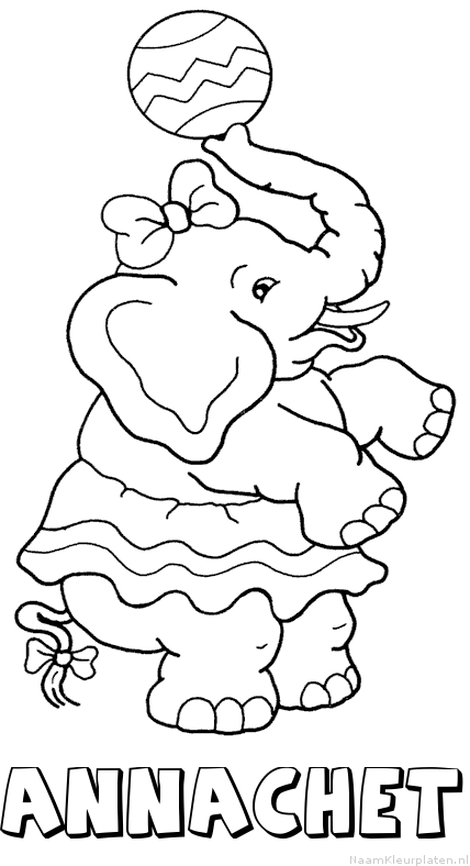 Annachet olifant kleurplaat