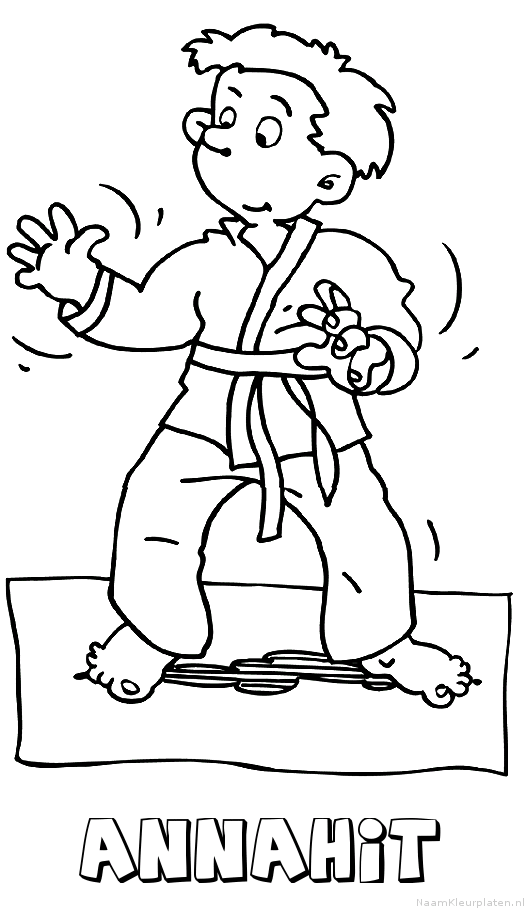 Annahit judo kleurplaat