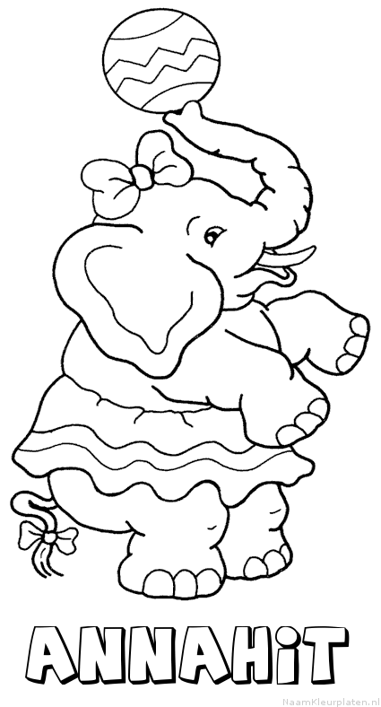 Annahit olifant kleurplaat