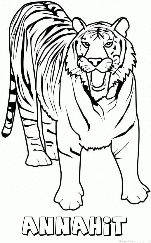 Annahit tijger 2 kleurplaat