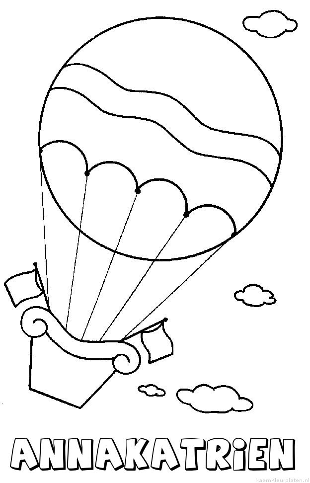 Annakatrien luchtballon kleurplaat