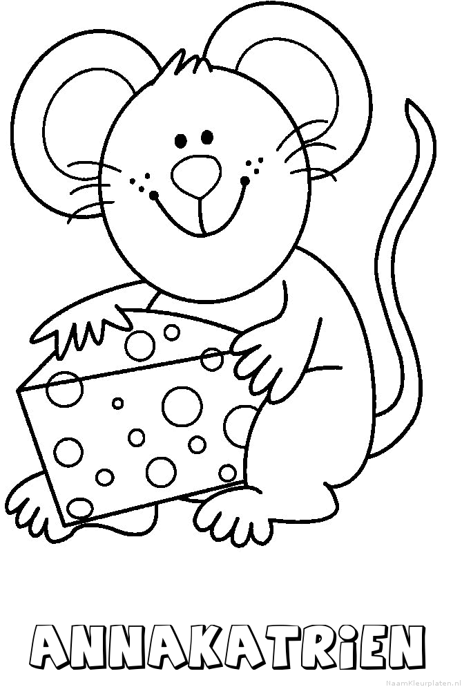 Annakatrien muis kaas kleurplaat