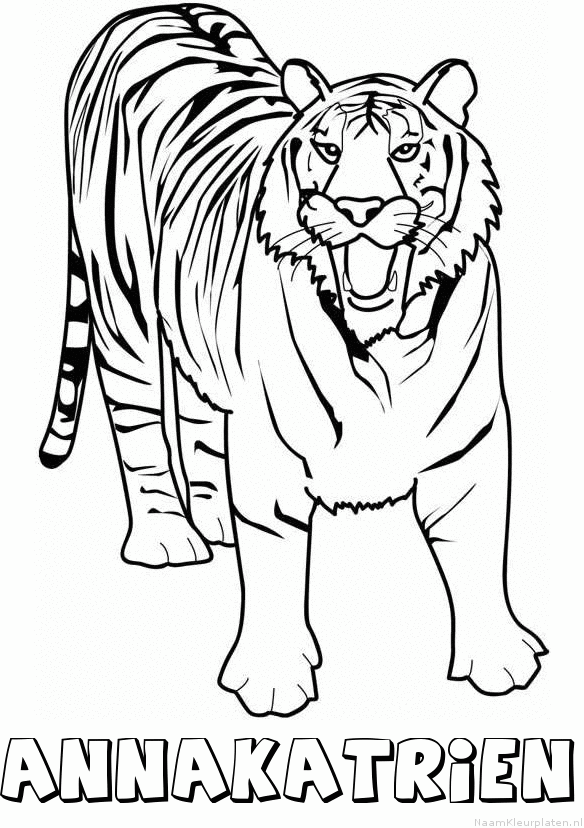 Annakatrien tijger 2 kleurplaat