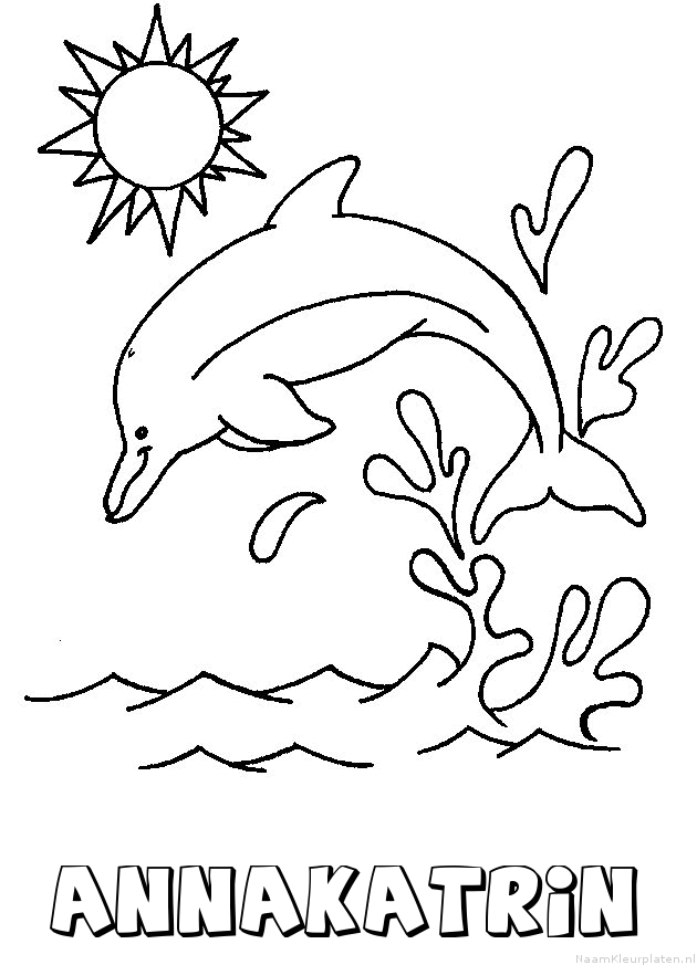 Annakatrin dolfijn kleurplaat