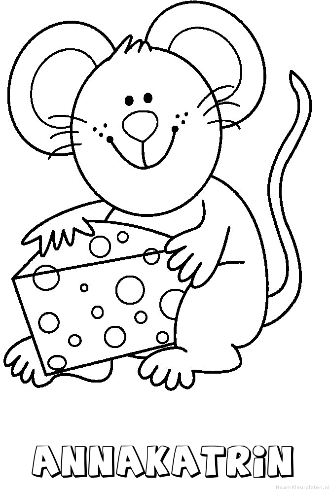 Annakatrin muis kaas kleurplaat