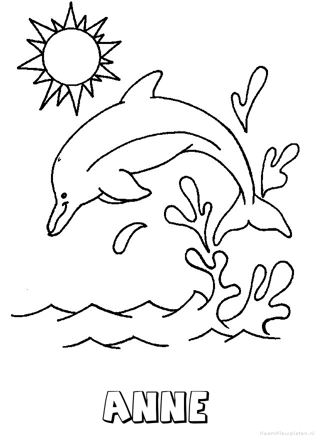 Anne dolfijn kleurplaat