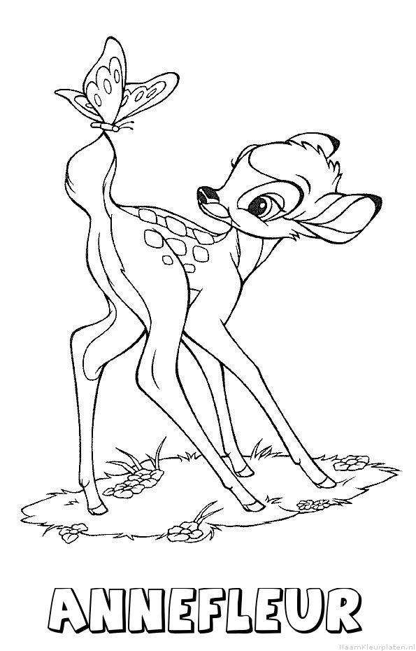 Annefleur bambi kleurplaat