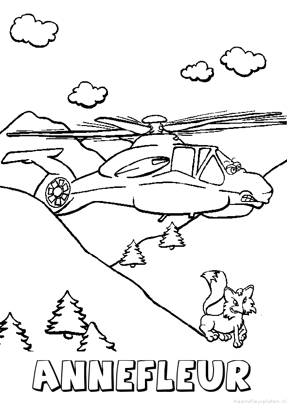 Annefleur helikopter kleurplaat