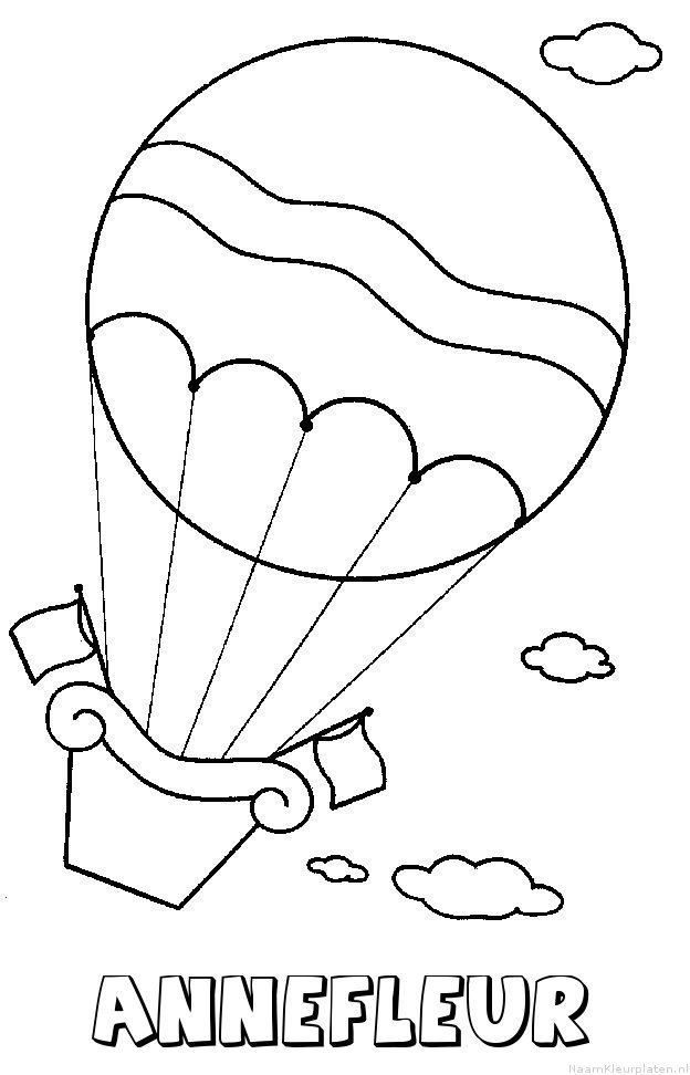 Annefleur luchtballon kleurplaat