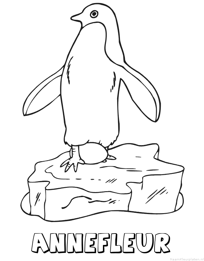 Annefleur pinguin kleurplaat