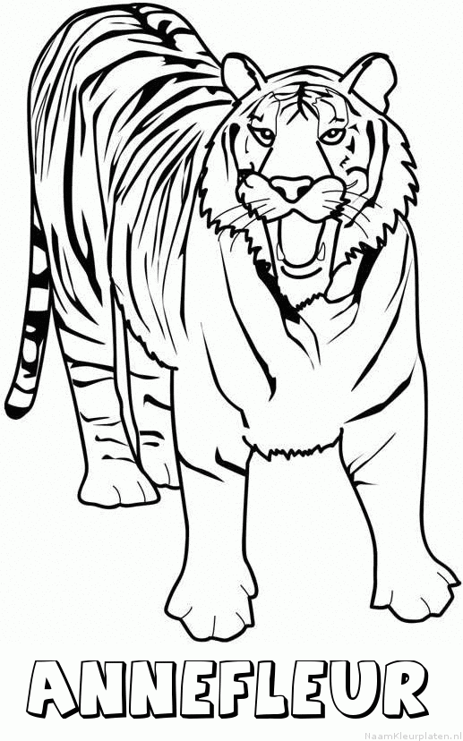 Annefleur tijger 2 kleurplaat