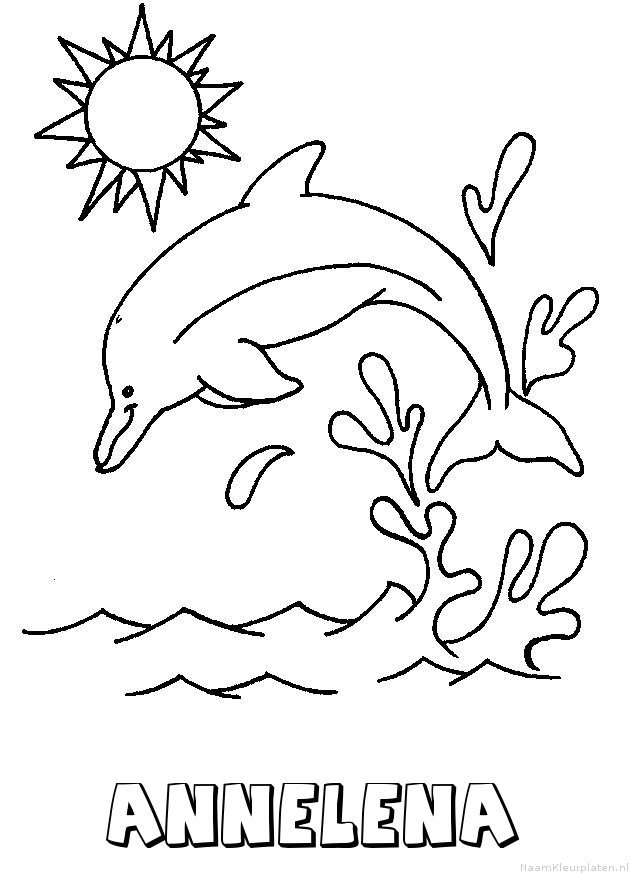 Annelena dolfijn kleurplaat