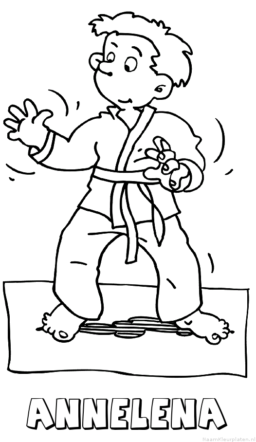 Annelena judo kleurplaat
