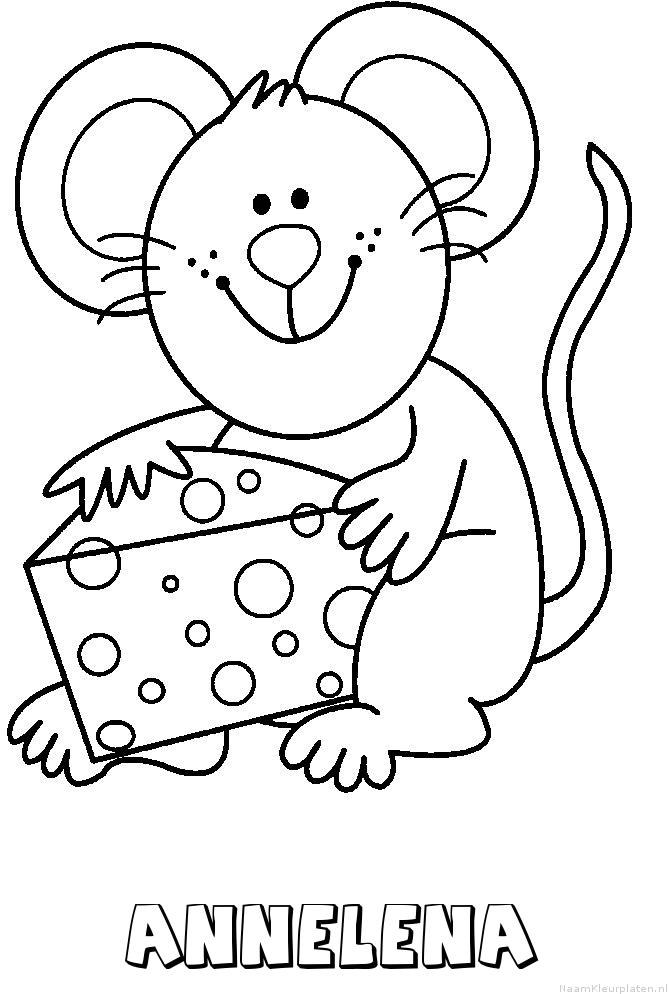 Annelena muis kaas kleurplaat