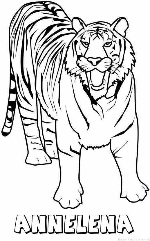 Annelena tijger 2 kleurplaat