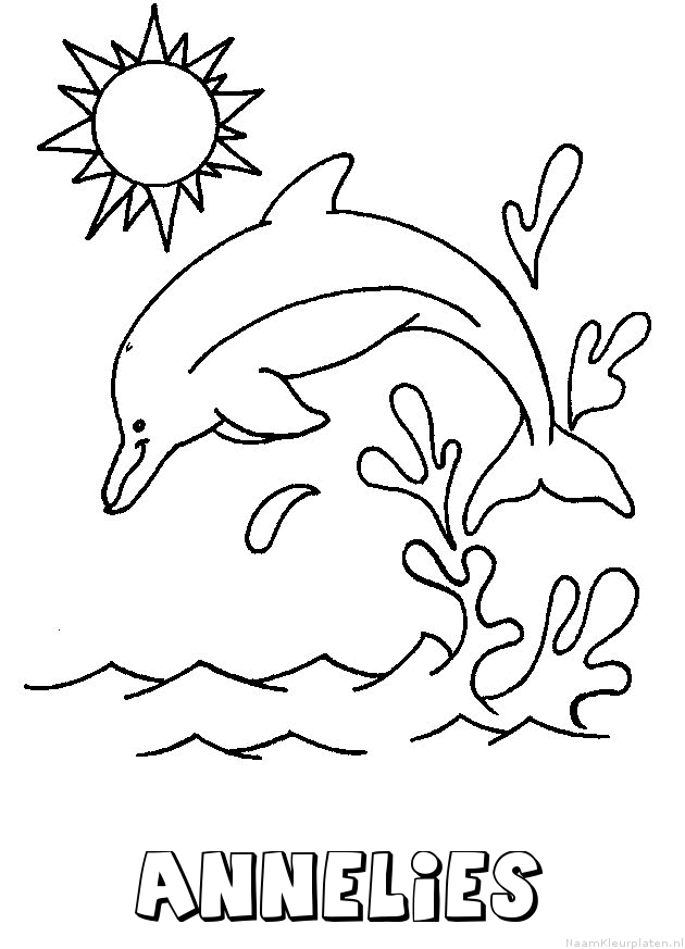Annelies dolfijn kleurplaat