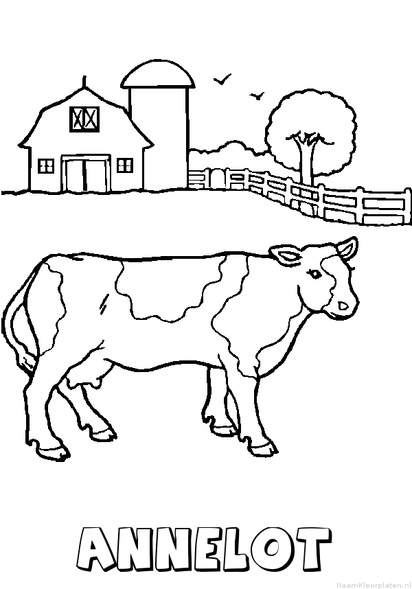 Annelot koe kleurplaat