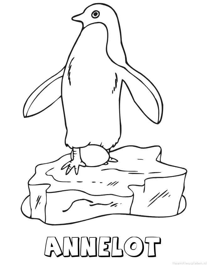Annelot pinguin kleurplaat
