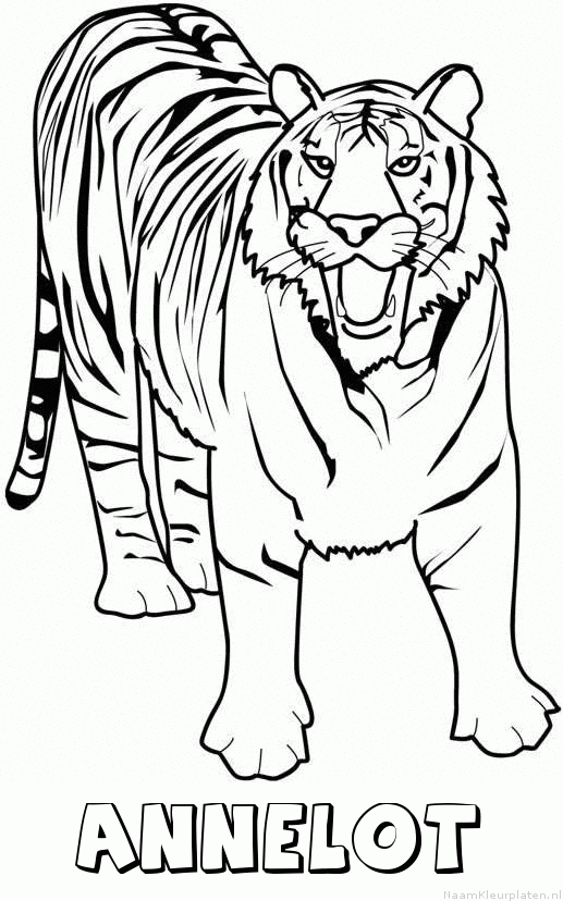 Annelot tijger 2 kleurplaat