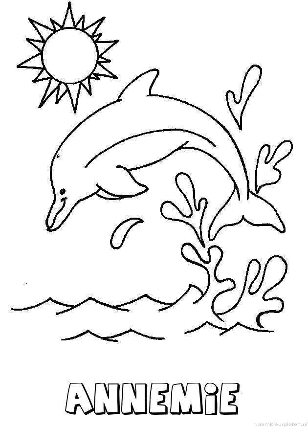 Annemie dolfijn kleurplaat