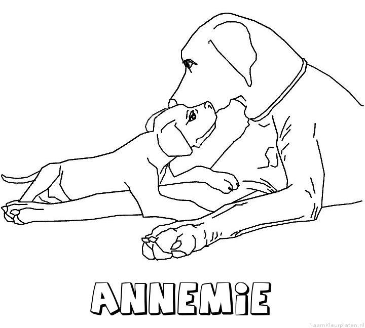 Annemie hond puppy kleurplaat