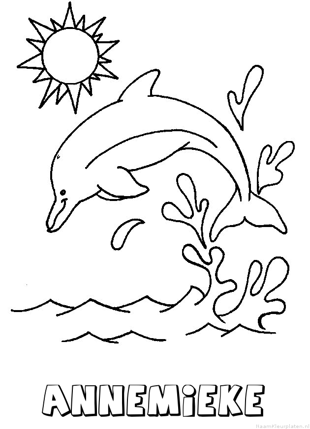 Annemieke dolfijn kleurplaat