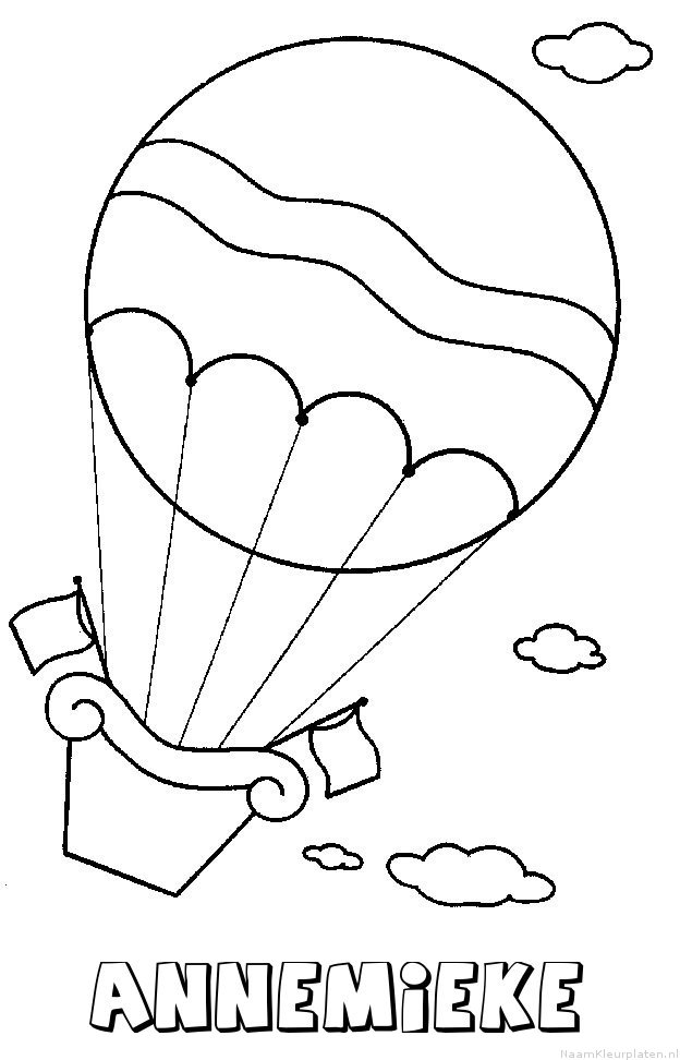 Annemieke luchtballon kleurplaat